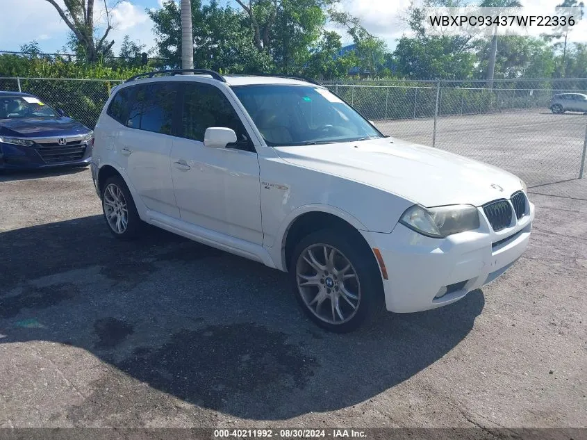 WBXPC93437WF22336 2007 BMW X3 3.0Si