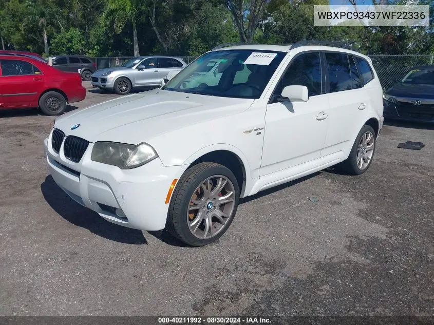 WBXPC93437WF22336 2007 BMW X3 3.0Si