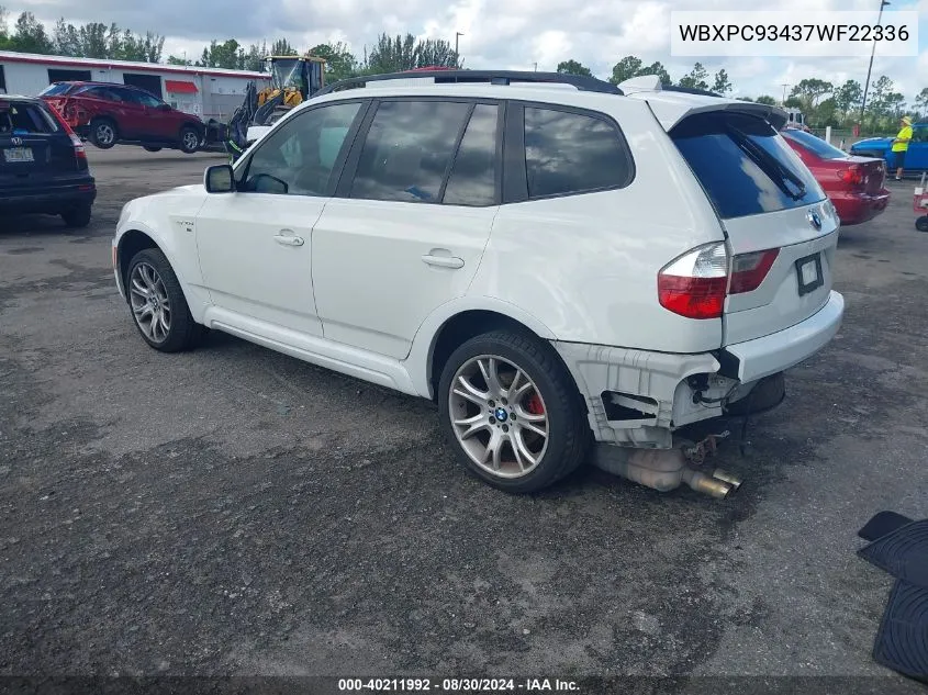 WBXPC93437WF22336 2007 BMW X3 3.0Si