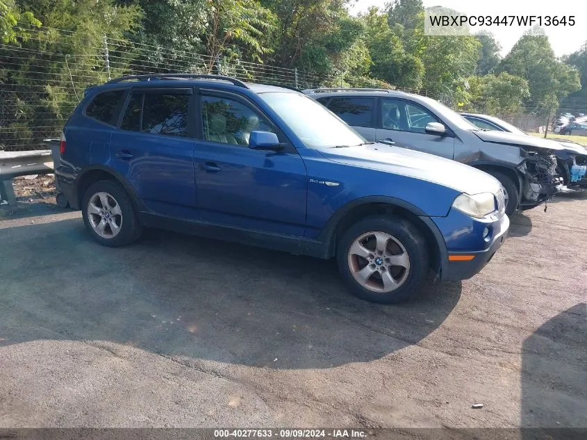 WBXPC93447WF13645 2007 BMW X3 3.0Si