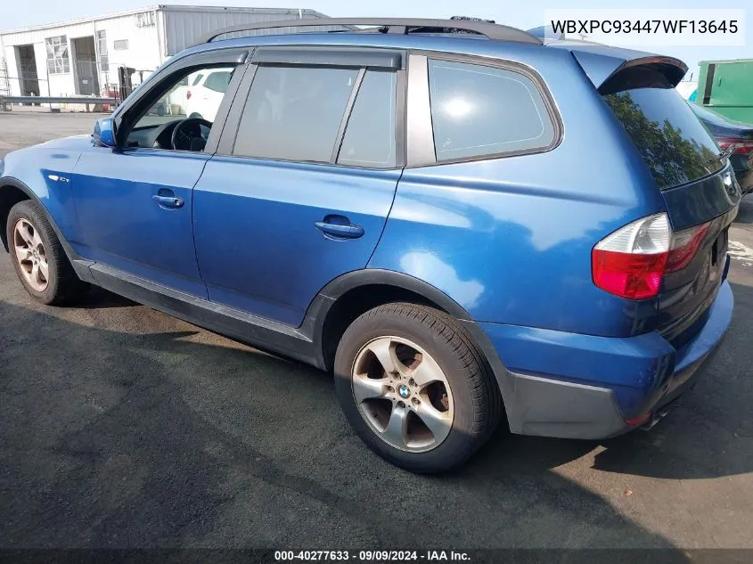 WBXPC93447WF13645 2007 BMW X3 3.0Si