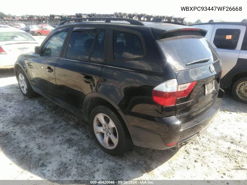 WBXPC93447WF26668 2007 BMW X3 3.0Si