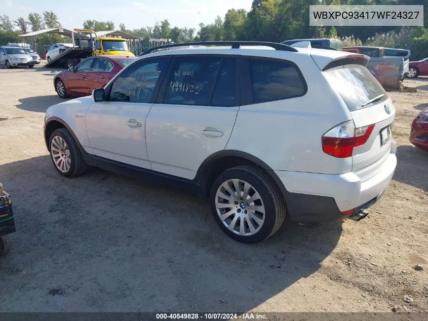 WBXPC93417WF24327 2007 BMW X3 3.0Si