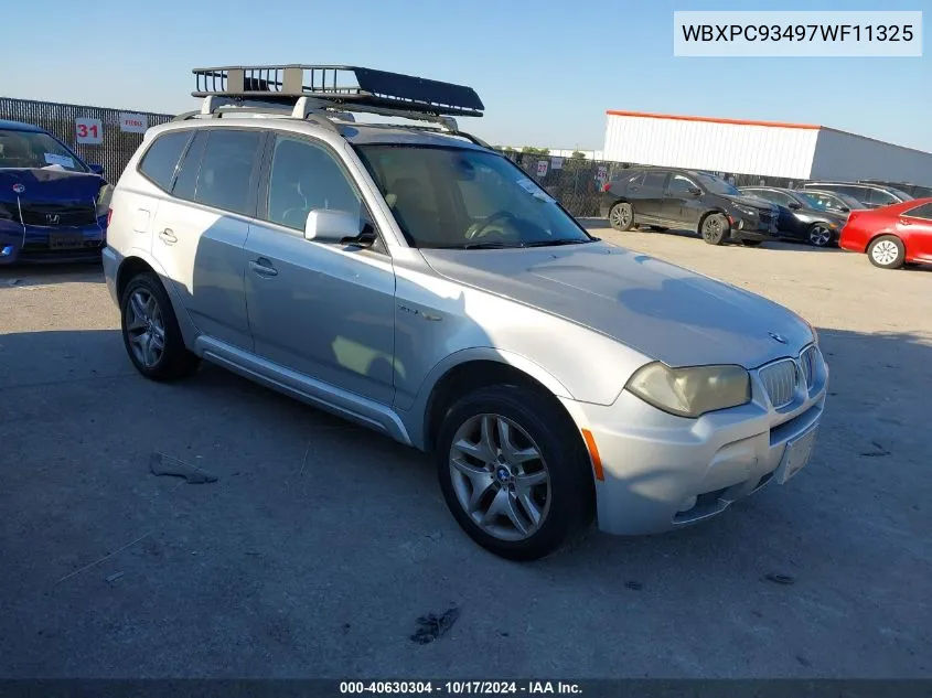 2007 BMW X3 3.0Si VIN: WBXPC93497WF11325 Lot: 40630304