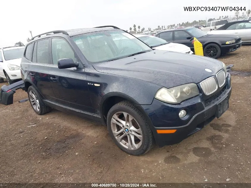 2007 BMW X3 3.0Si VIN: WBXPC93407WF04344 Lot: 40689750