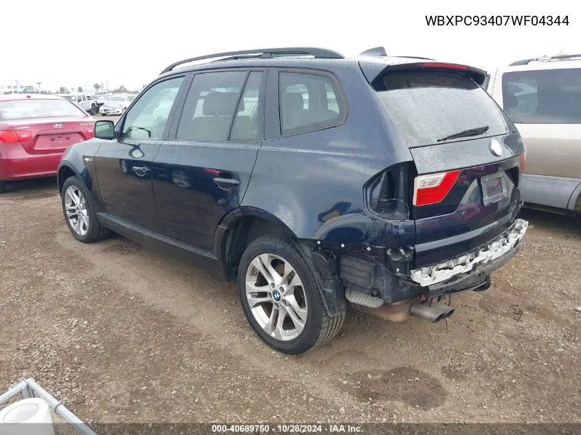 WBXPC93407WF04344 2007 BMW X3 3.0Si