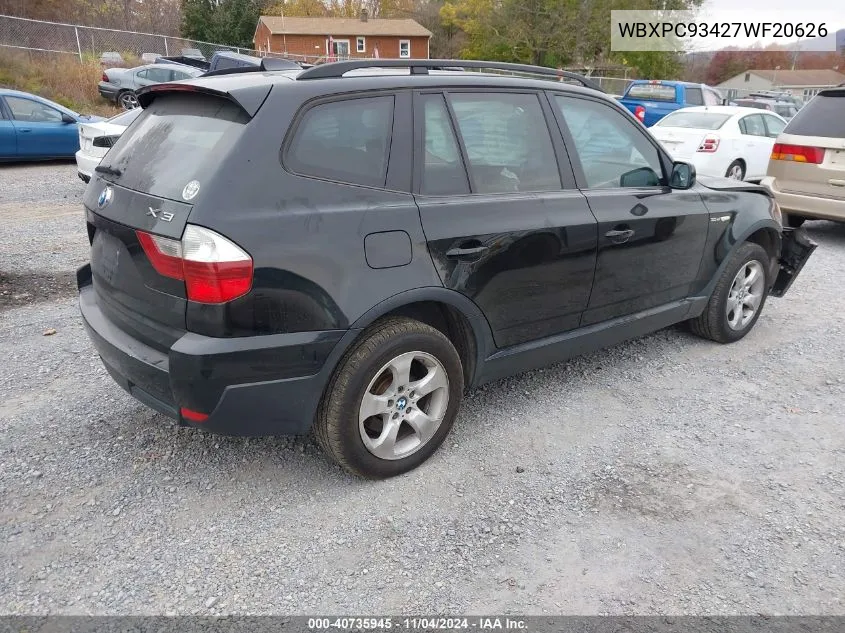 WBXPC93427WF20626 2007 BMW X3 3.0Si