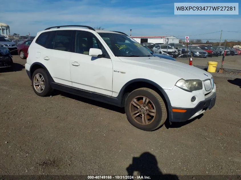 WBXPC93477WF27281 2007 BMW X3 3.0Si