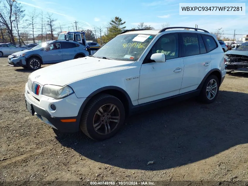 WBXPC93477WF27281 2007 BMW X3 3.0Si