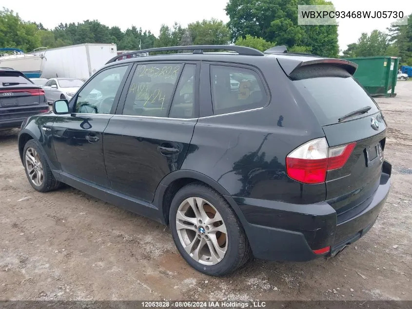 WBXPC93468WJ05730 2008 BMW X3 3.0Si