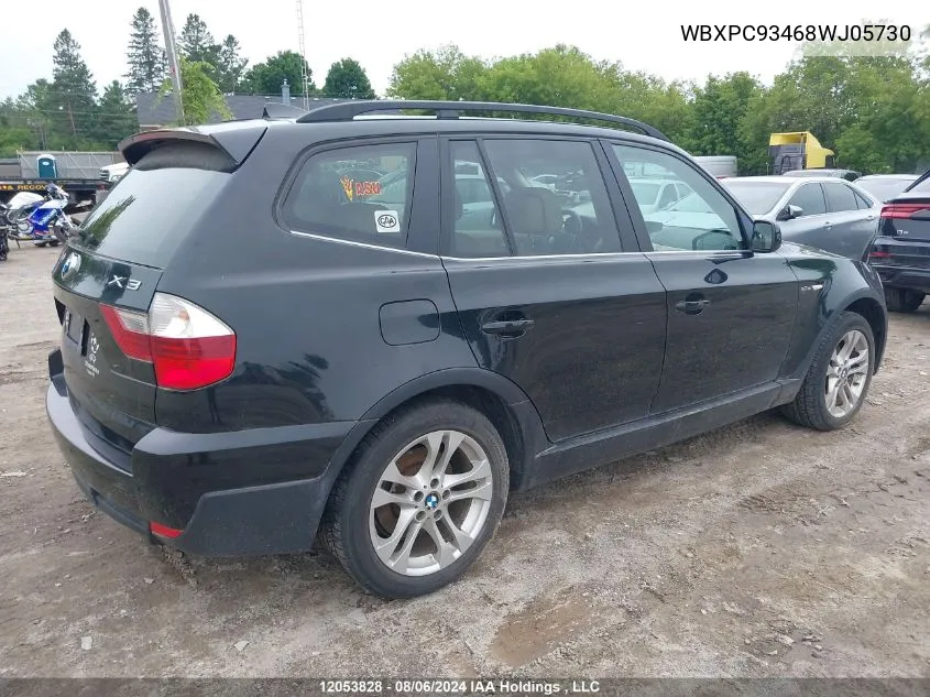 WBXPC93468WJ05730 2008 BMW X3 3.0Si