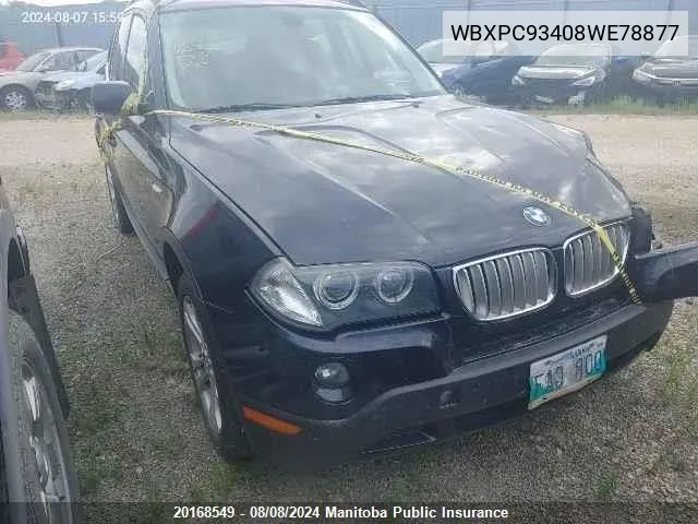 WBXPC93408WE78877 2008 BMW X3 3.0Si