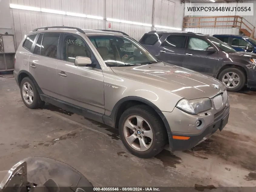 WBXPC93448WJ10554 2008 BMW X3 3.0Si