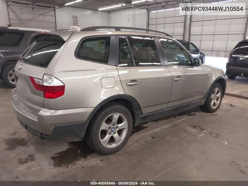 WBXPC93448WJ10554 2008 BMW X3 3.0Si