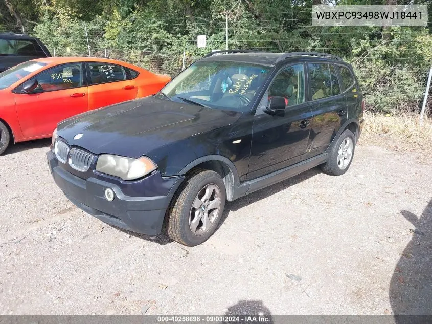 WBXPC93498WJ18441 2008 BMW X3 3.0Si