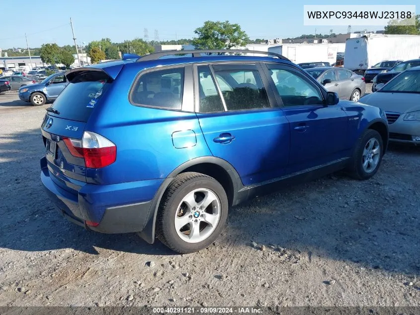 WBXPC93448WJ23188 2008 BMW X3 3.0Si