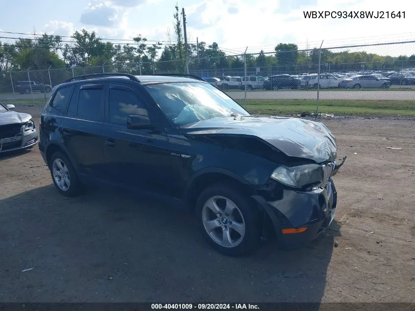 WBXPC934X8WJ21641 2008 BMW X3 3.0Si