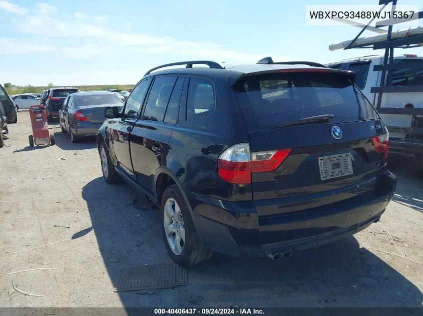 WBXPC93488WJ15367 2008 BMW X3 3.0Si