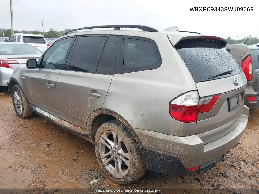 WBXPC93438WJ09069 2008 BMW X3 3.0Si