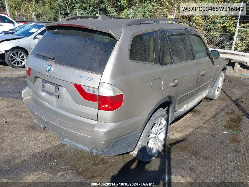 WBXPC93468WJ16842 2008 BMW X3 3.0Si