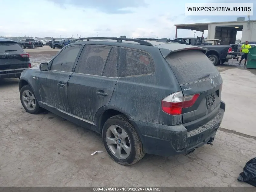 WBXPC93428WJ04185 2008 BMW X3 3.0Si