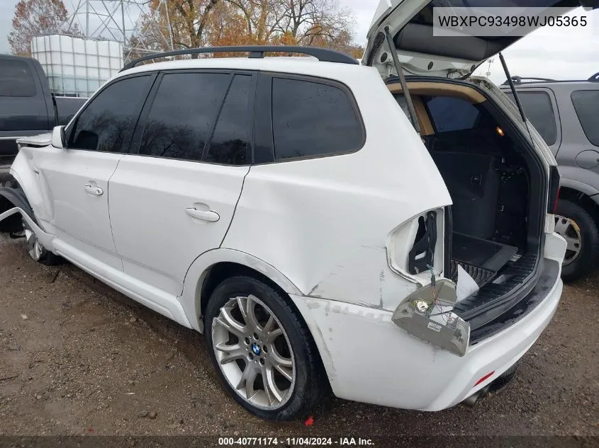 WBXPC93498WJ05365 2008 BMW X3 3.0Si