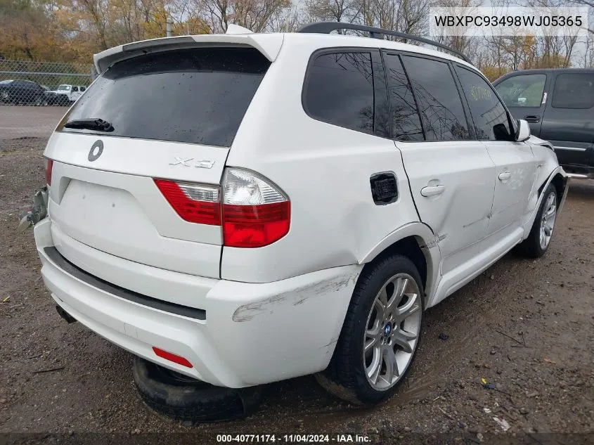 WBXPC93498WJ05365 2008 BMW X3 3.0Si