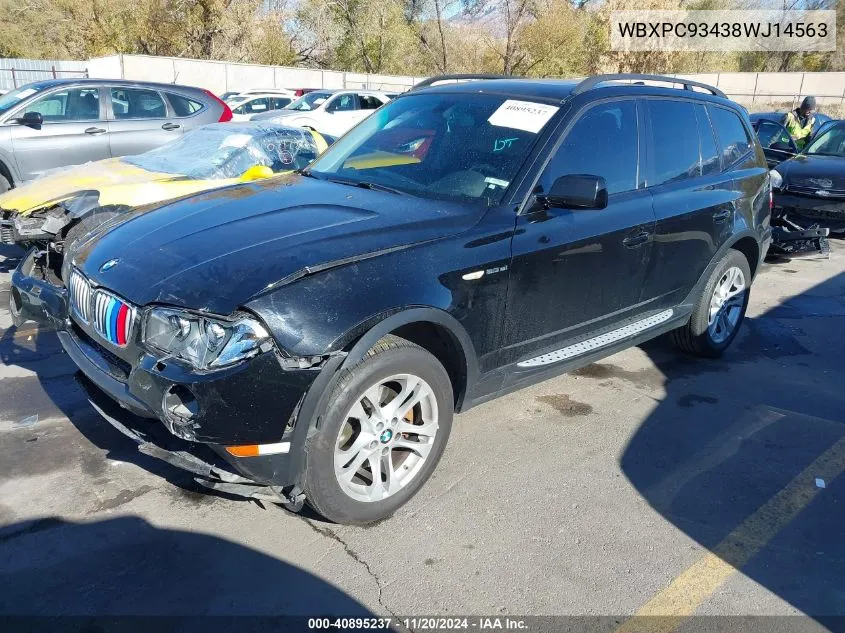 2008 BMW X3 3.0Si VIN: WBXPC93438WJ14563 Lot: 40895237