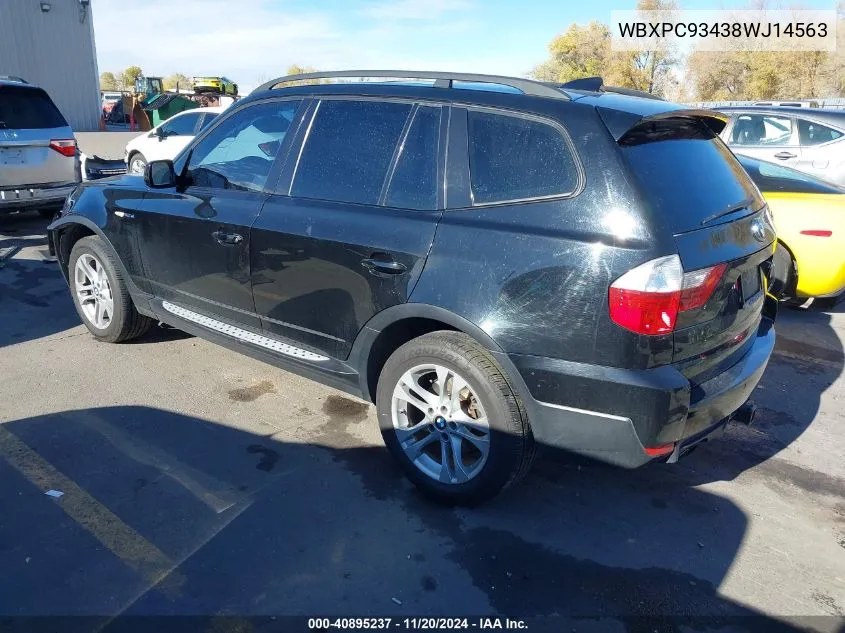 2008 BMW X3 3.0Si VIN: WBXPC93438WJ14563 Lot: 40895237