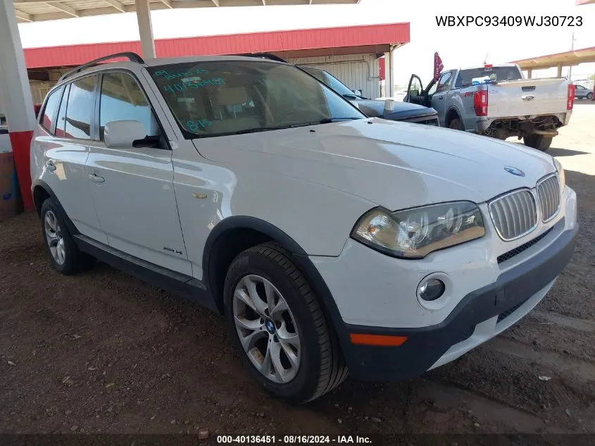 2009 BMW X3 xDrive30I VIN: WBXPC93409WJ30723 Lot: 40136451