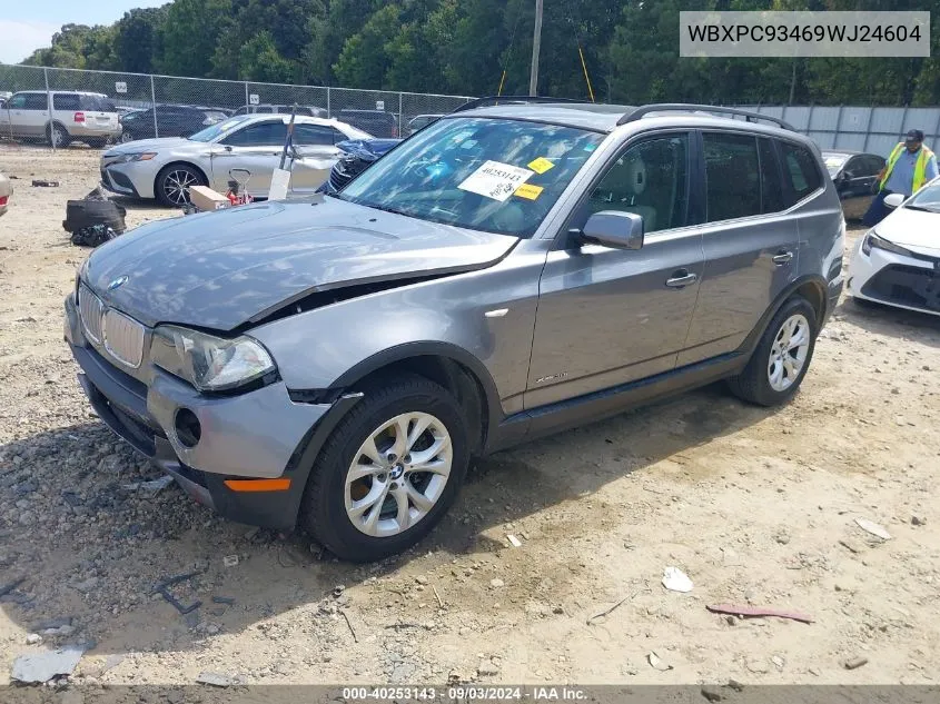 2009 BMW X3 xDrive30I VIN: WBXPC93469WJ24604 Lot: 40253143