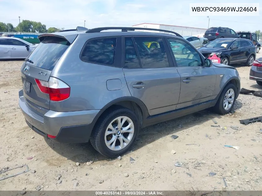 2009 BMW X3 xDrive30I VIN: WBXPC93469WJ24604 Lot: 40253143