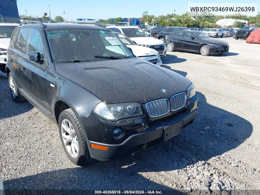 2009 BMW X3 xDrive30I VIN: WBXPC93469WJ26398 Lot: 40265818