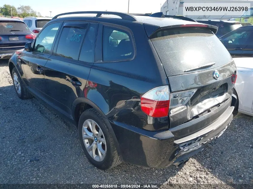 WBXPC93469WJ26398 2009 BMW X3 xDrive30I