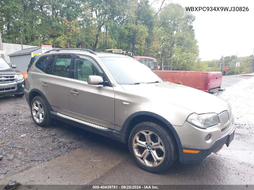 2009 BMW X3 xDrive30I VIN: WBXPC934X9WJ30826 Lot: 40439781