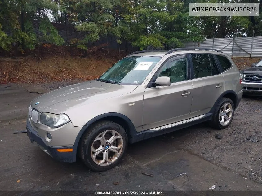 WBXPC934X9WJ30826 2009 BMW X3 xDrive30I