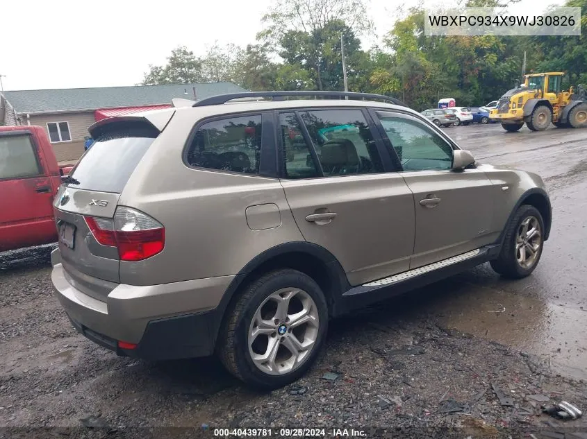 WBXPC934X9WJ30826 2009 BMW X3 xDrive30I