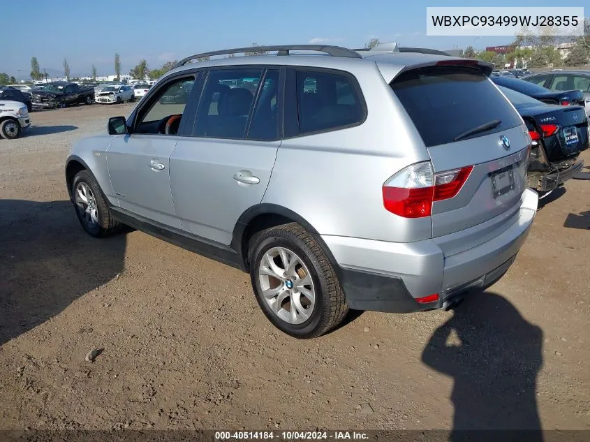 WBXPC93499WJ28355 2009 BMW X3 xDrive30I