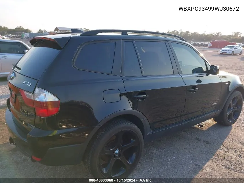 WBXPC93499WJ30672 2009 BMW X3 xDrive30I