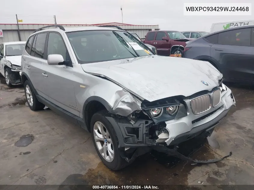 2009 BMW X3 xDrive30I VIN: WBXPC93429WJ24468 Lot: 40736854