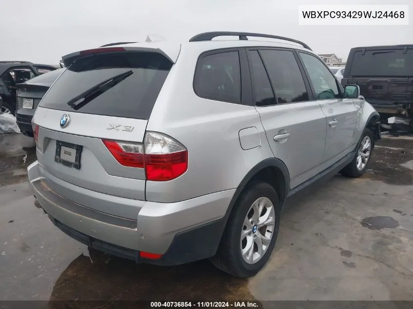 2009 BMW X3 xDrive30I VIN: WBXPC93429WJ24468 Lot: 40736854