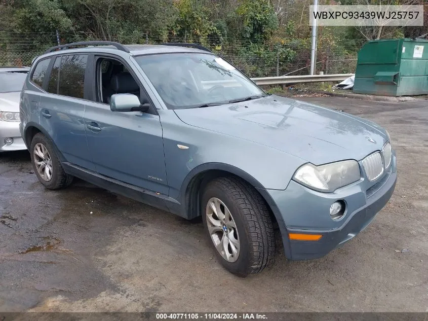 2009 BMW X3 xDrive30I VIN: WBXPC93439WJ25757 Lot: 40771105