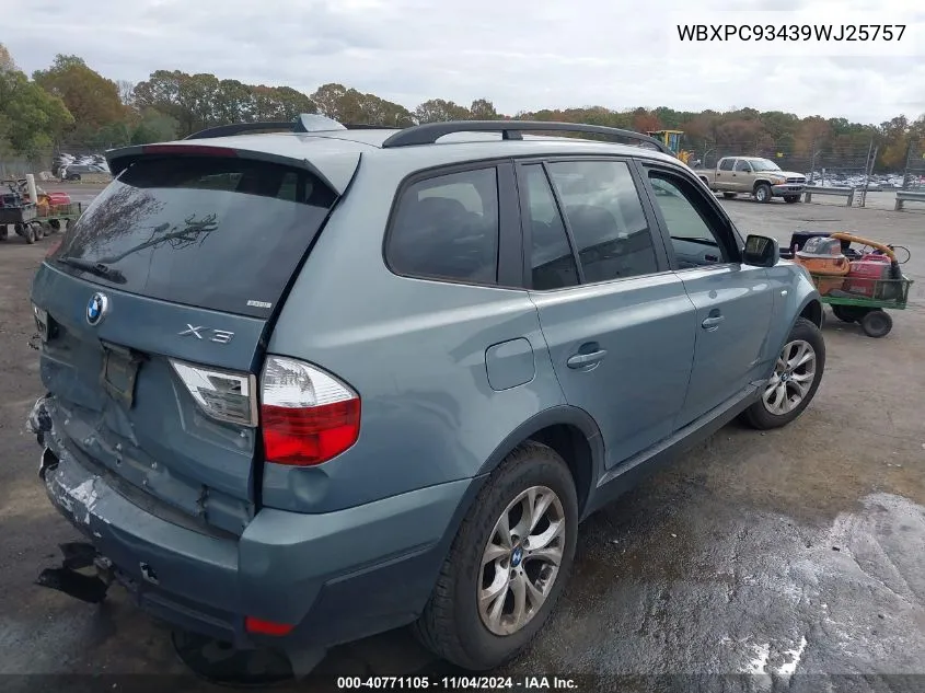 2009 BMW X3 xDrive30I VIN: WBXPC93439WJ25757 Lot: 40771105