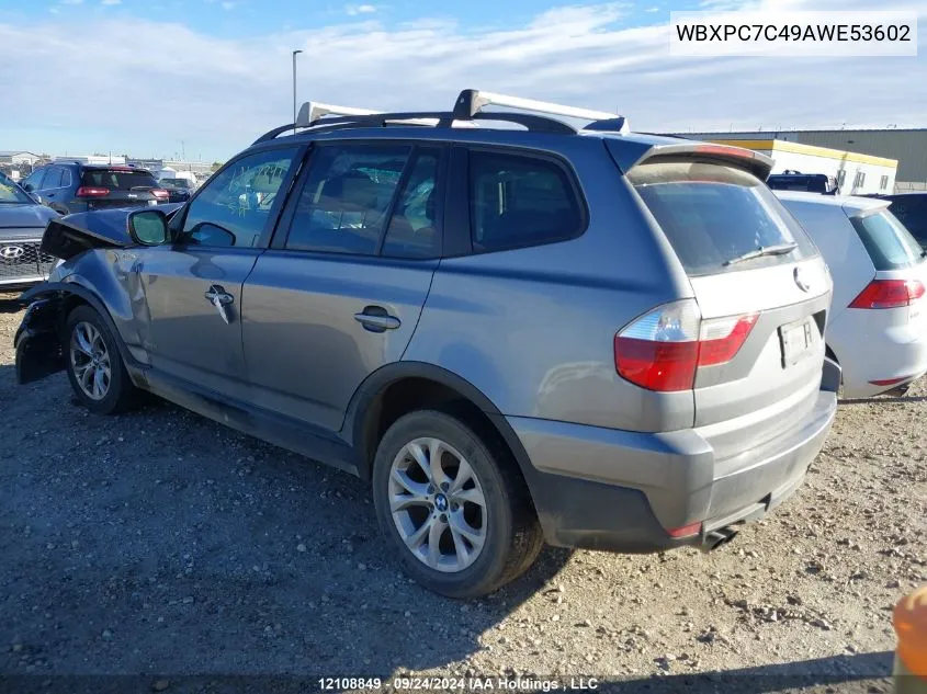 WBXPC7C49AWE53602 2010 BMW X3