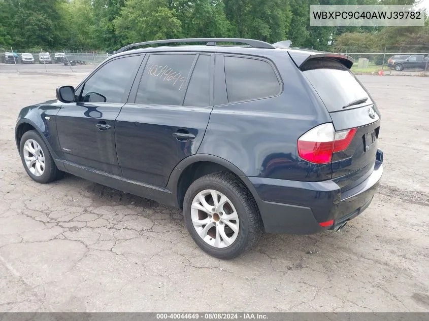 WBXPC9C40AWJ39782 2010 BMW X3 xDrive30I