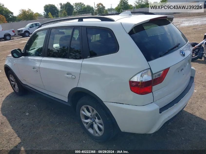 2010 BMW X3 xDrive30I VIN: WBXPC9C43AWJ39226 Lot: 40222368