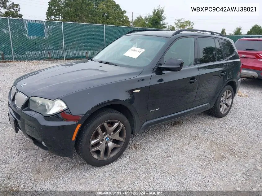 2010 BMW X3 xDrive30I VIN: WBXPC9C42AWJ38021 Lot: 40309191