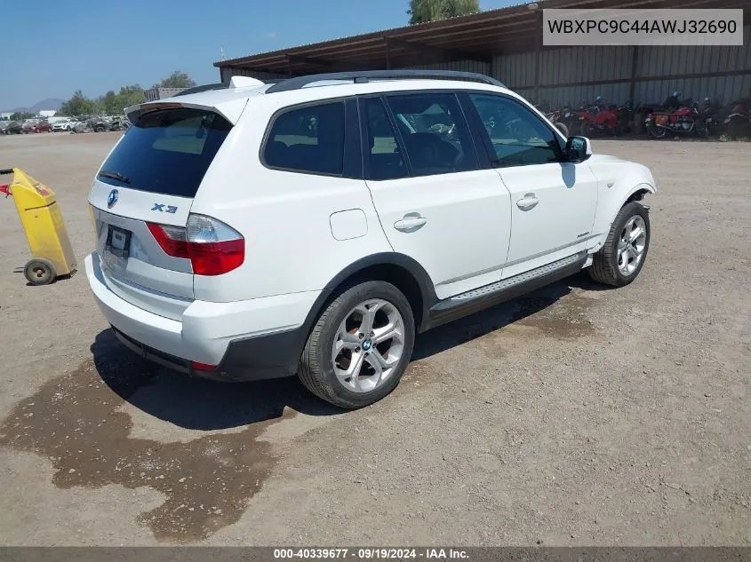 2010 BMW X3 xDrive30I VIN: WBXPC9C44AWJ32690 Lot: 40339677