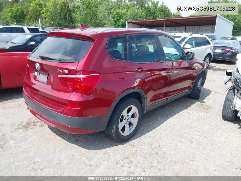 2011 BMW X3 xDrive28I VIN: 5UXWX5C59BL709228 Lot: 39909712