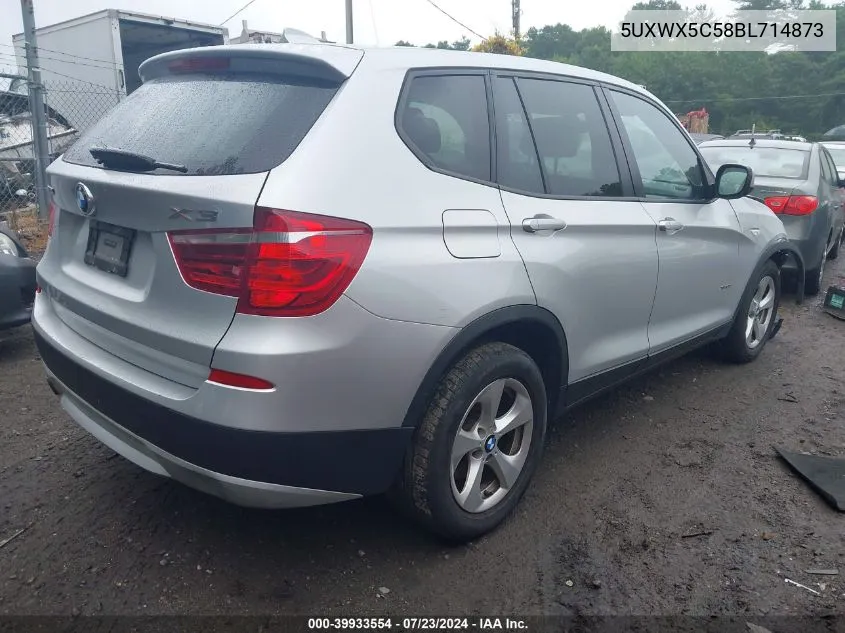 2011 BMW X3 xDrive28I VIN: 5UXWX5C58BL714873 Lot: 39933554